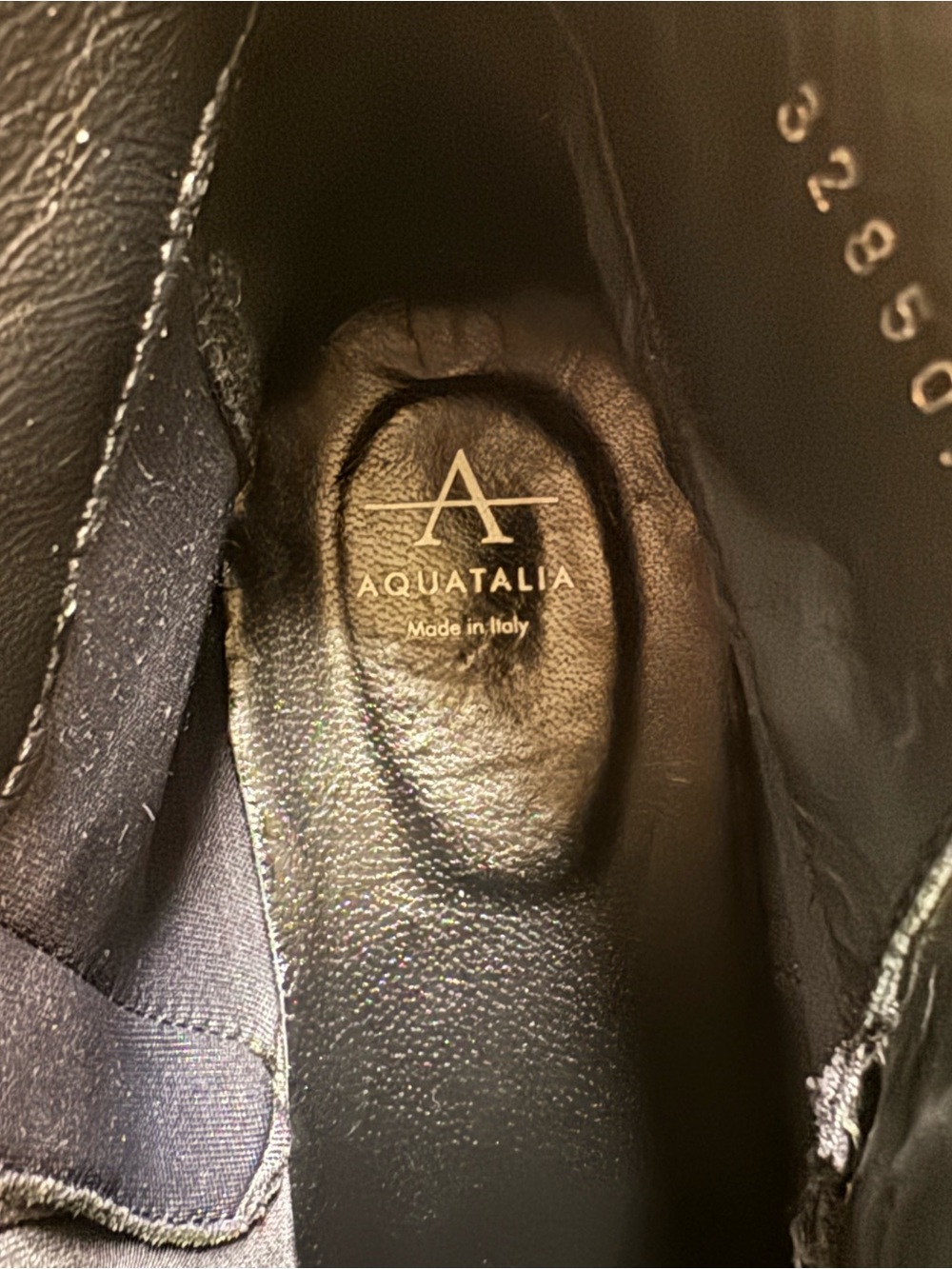 AQUATALIA Black Leather Weatherproof Chelsea Boots - Picture 10 of 15